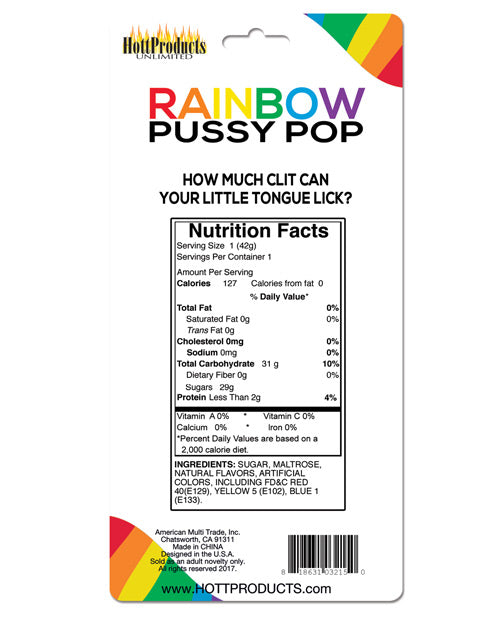 Rainbow Pussy Pops Carded - Unapologetic angel LLC