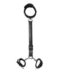 Kinky Play Box Locking Harness Collar to Wrist Restraints - Black - Unapologetic angel LLC