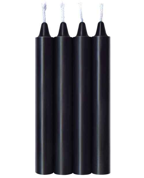 9's Make Me Melt Sensual Warm Drip Candles - Jet Black Pack of 4