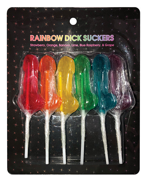 Rainbow Dick Suckers - Asst. Colors/Flavors Pack of 6 - Unapologetic angel LLC
