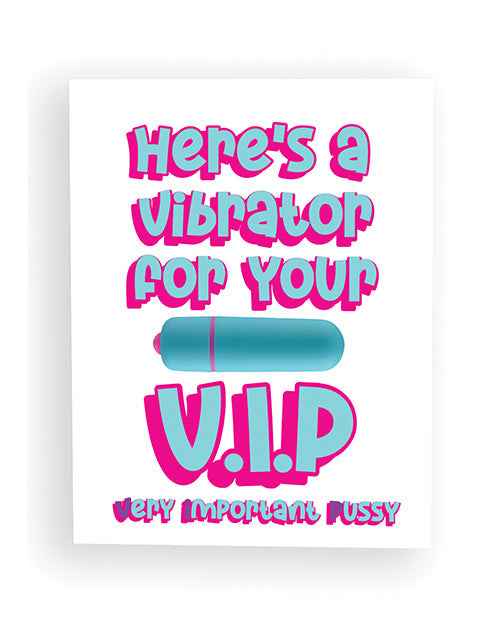 Here's A Vibe for Your V.I.P Naughty Greeting Card w/Rock Candy Vibrator & Towelettes