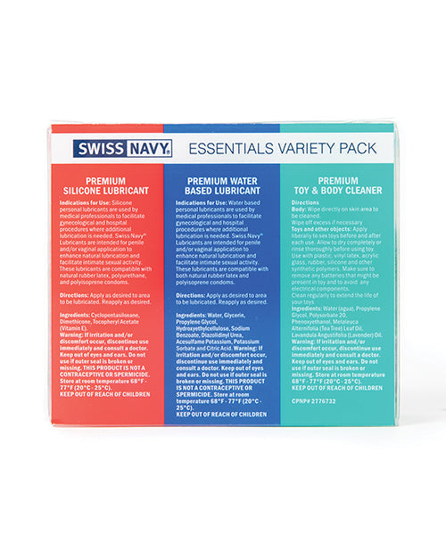 Swiss Navy Essentials Variety Pack of 3 - 1 oz - Unapologetic angel LLC