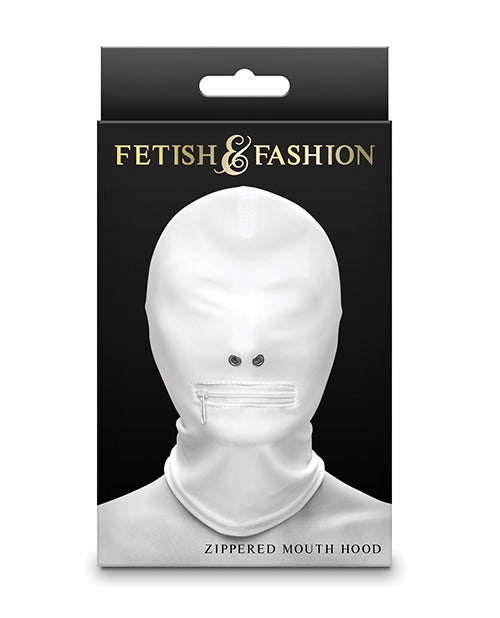 Fetish & Fashion Zippered Mouth Hood - White - Unapologetic angel LLC