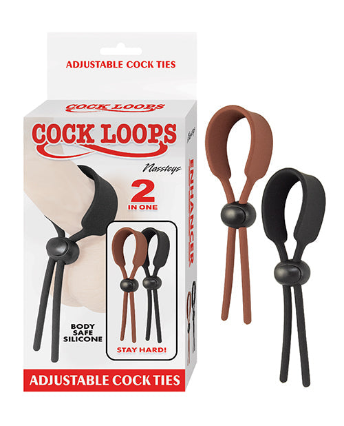 Cock Loops Adjustable Cock Ties - Brown/Black - Unapologetic angel LLC
