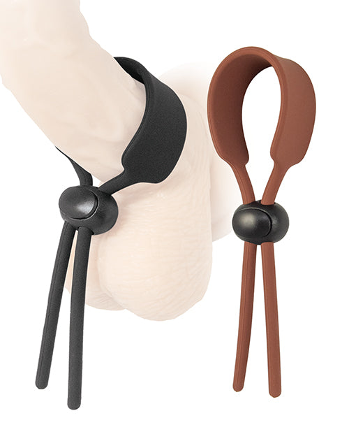 Cock Loops Adjustable Cock Ties - Brown/Black - Unapologetic angel LLC