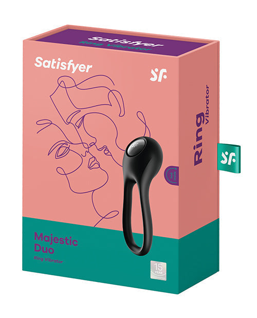 Satisfyer Majestic Duo Ring Vibrator - Black - Unapologetic angel LLC