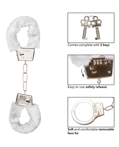 Playful Furry Cuffs - White - Unapologetic angel LLC