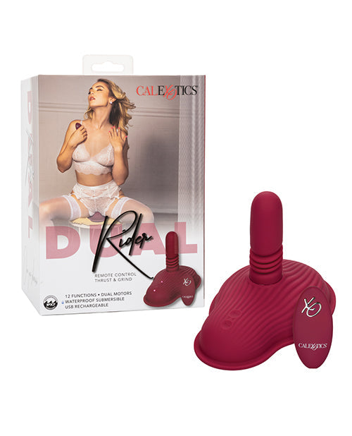 Dual Rider Remote Control Vibrator | Grinding Thrusting Vibrator | Red 12x Ribbed Best Vibrator for Women - Unapologetic angel LLC