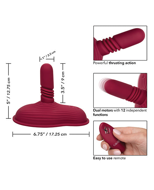 Dual Rider Remote Control Vibrator | Grinding Thrusting Vibrator | Red 12x Ribbed Best Vibrator for Women - Unapologetic angel LLC