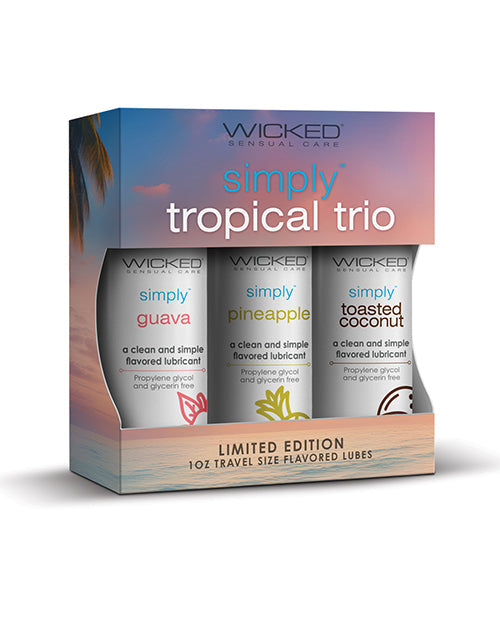 Wicked Sensual Care Tropical Trio Travel Size Flavored Lubes - 1 oz Bottles - Unapologetic angel LLC