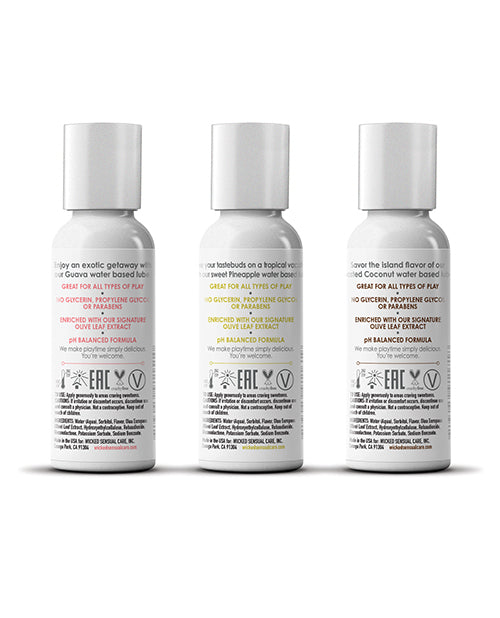 Wicked Sensual Care Tropical Trio Travel Size Flavored Lubes - 1 oz Bottles - Unapologetic angel LLC