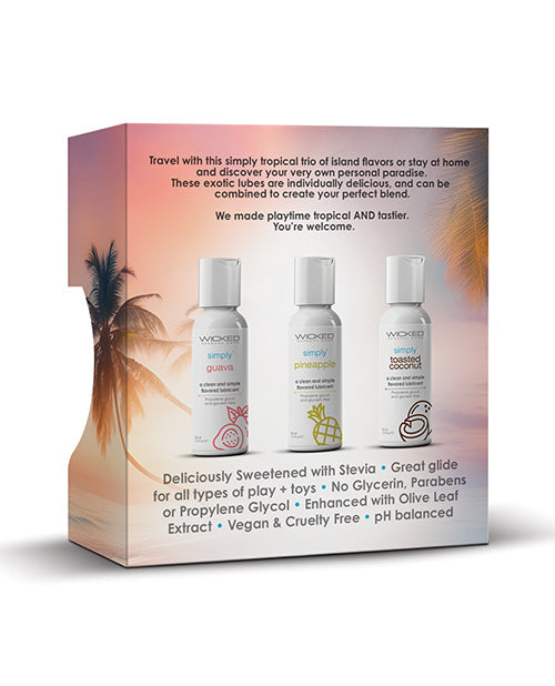 Wicked Sensual Care Tropical Trio Travel Size Flavored Lubes - 1 oz Bottles - Unapologetic angel LLC