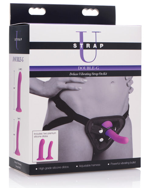 Strap U Double G Deluxe Vibrating Strap-On Kit - Unapologetic angel LLC