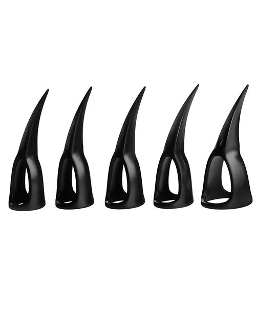 Master Series Talons Sensation Play Rings - 10 pc Set, Black - Unapologetic angel LLC