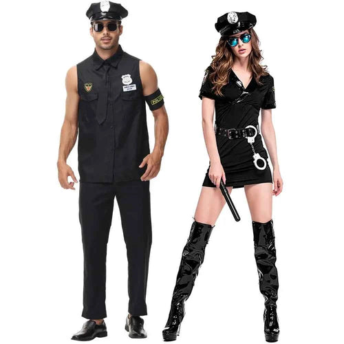 Halloween Adult Police Officer Policeman Costumes Cosplay For Polices Men Women Couples Masquerade Policess Fancy Dress