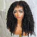 Black Soft Preplucked Soft 26“Long Kinky Curly 180Density Lace Front Wig Synthetic For Women Heat Resistant Glueless