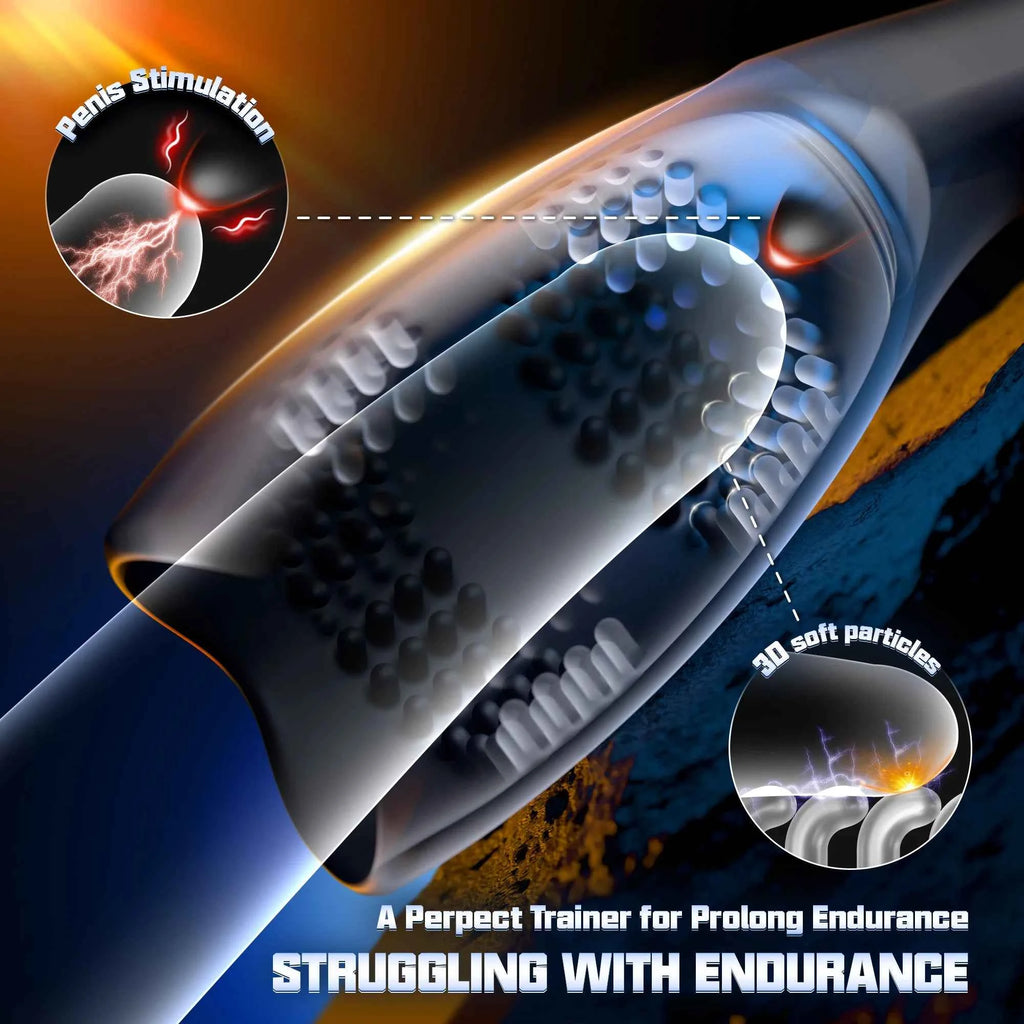 Male Masturbator Penis Training Vibrator with Tongue Licking Penis Blowjob Massager Adult Sex Toys for Men Increase Endurance 18