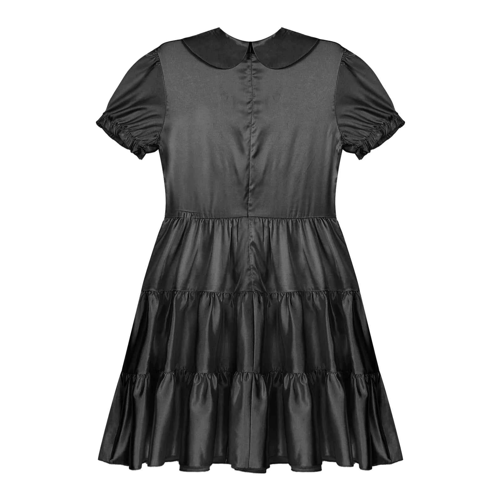 Mens Sissy Crossdress Dress Satin Puff Sleeve Bowknot Ruffle Dress