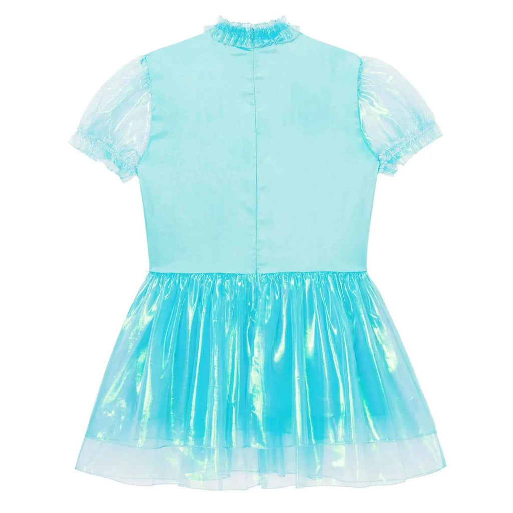 Mens Sissy Maid Ruffled Puff Sleeve Bow Sparkly Puffy Dress