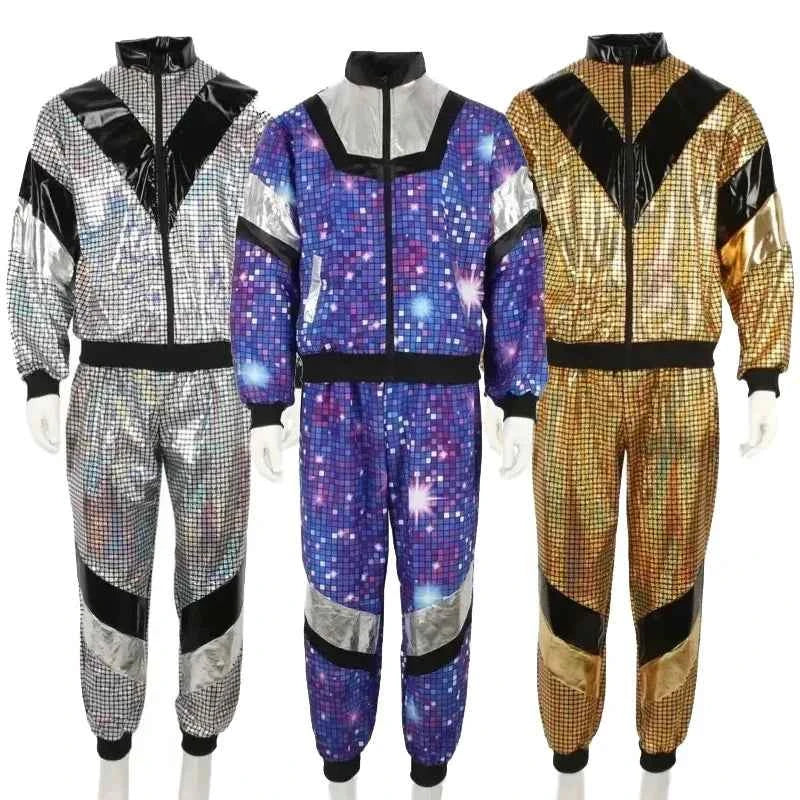 Adult 70s Hippie Disco Party Costume Vintage Hip Hop Hippie Cosplay Stage Performance Costume Men Women Halloween Party Outfits