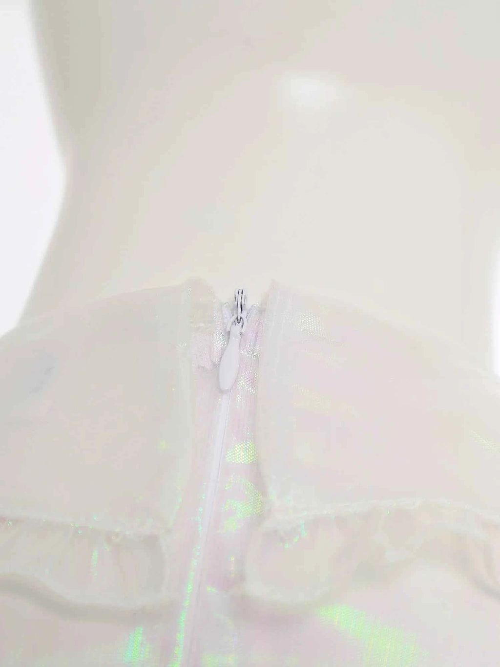 Mens Adult Organza Sissy Corssdresser  Collar Puff Sleeve Flare A-line