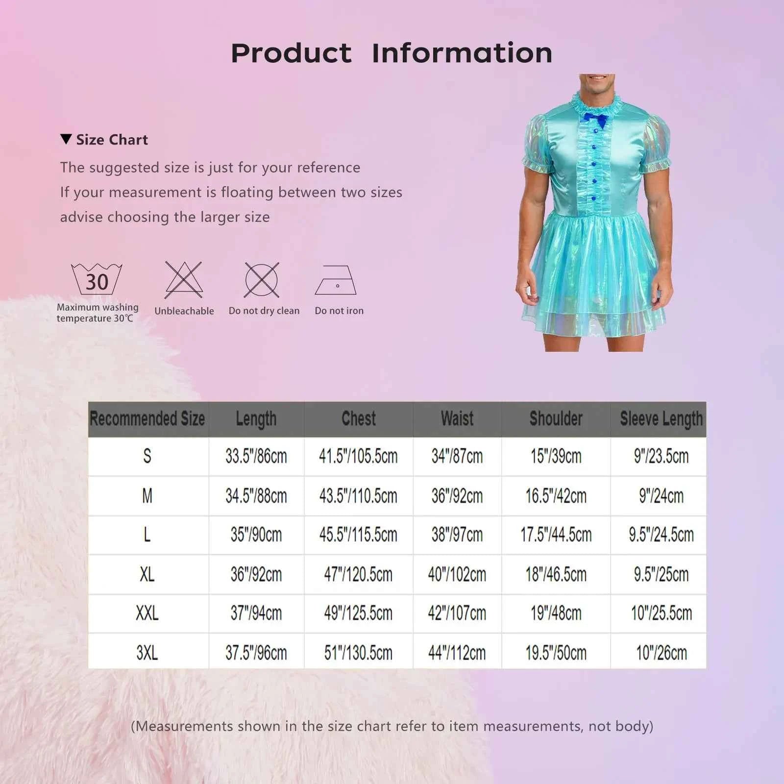 Mens Sissy Crossdress Ruffled Dress