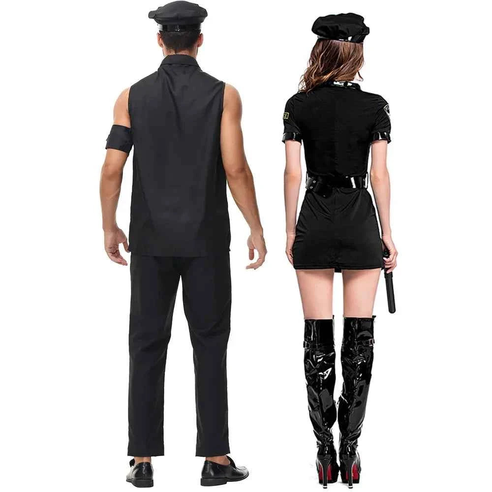 Halloween Adult Police Officer Policeman Costumes Cosplay For Polices Men Women Couples Masquerade Policess Fancy Dress
