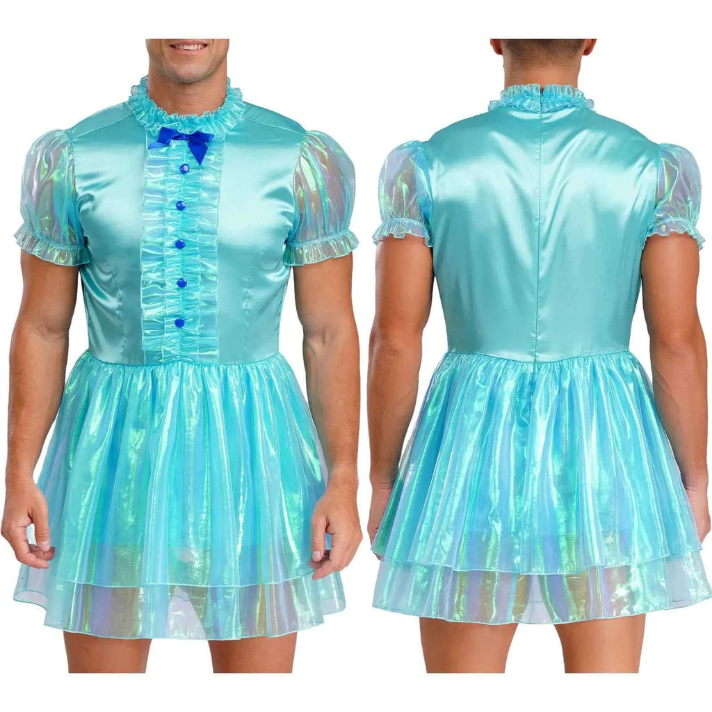 Mens Sissy Crossdress Ruffled Dress