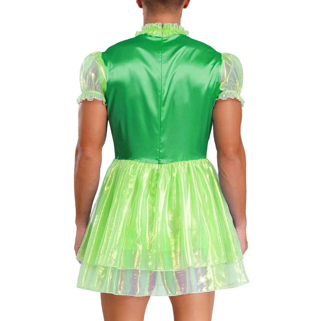 Mens Sissy Crossdress Ruffled Dress