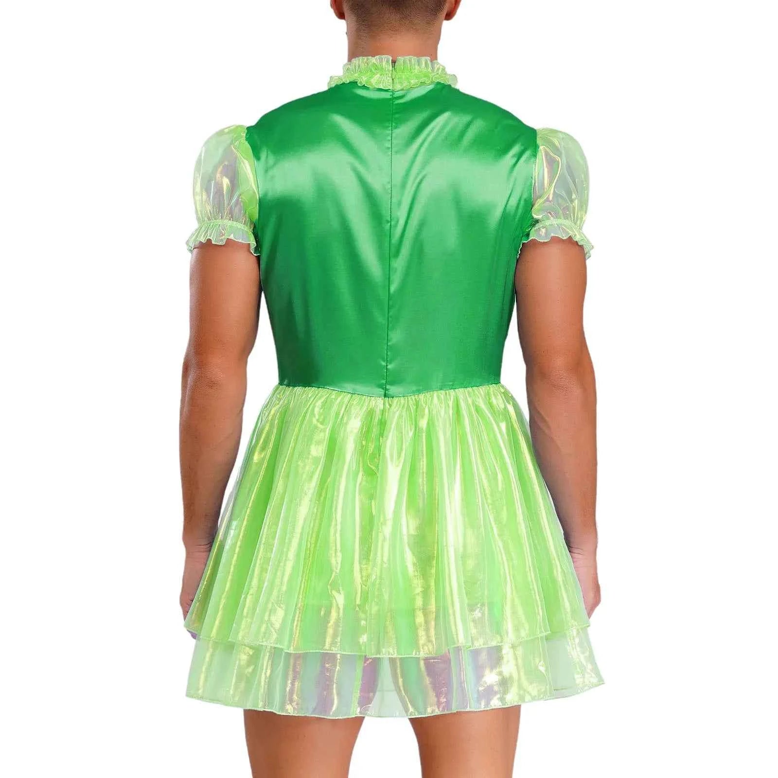 Mens Sissy Crossdress Ruffled Dress