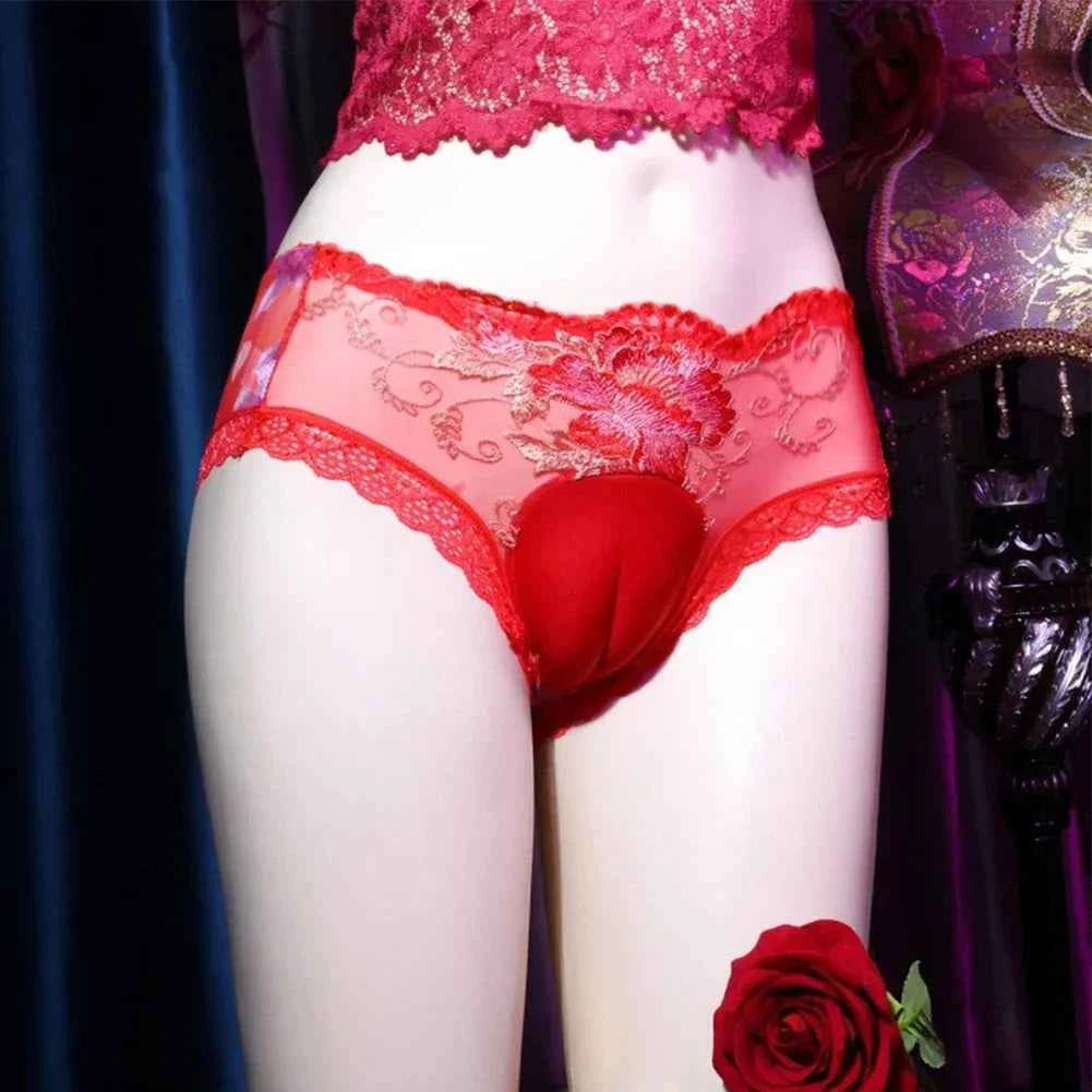 Mens Sissy Sexy Mesh Crossdresser Camel Toe Panties Hiding Gaff Thong