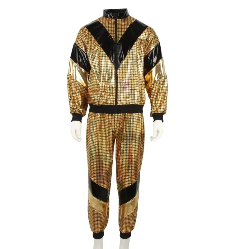 Adult 70s Hippie Disco Costume Vintage Hip Hop Men Women Halloween Party Outfits