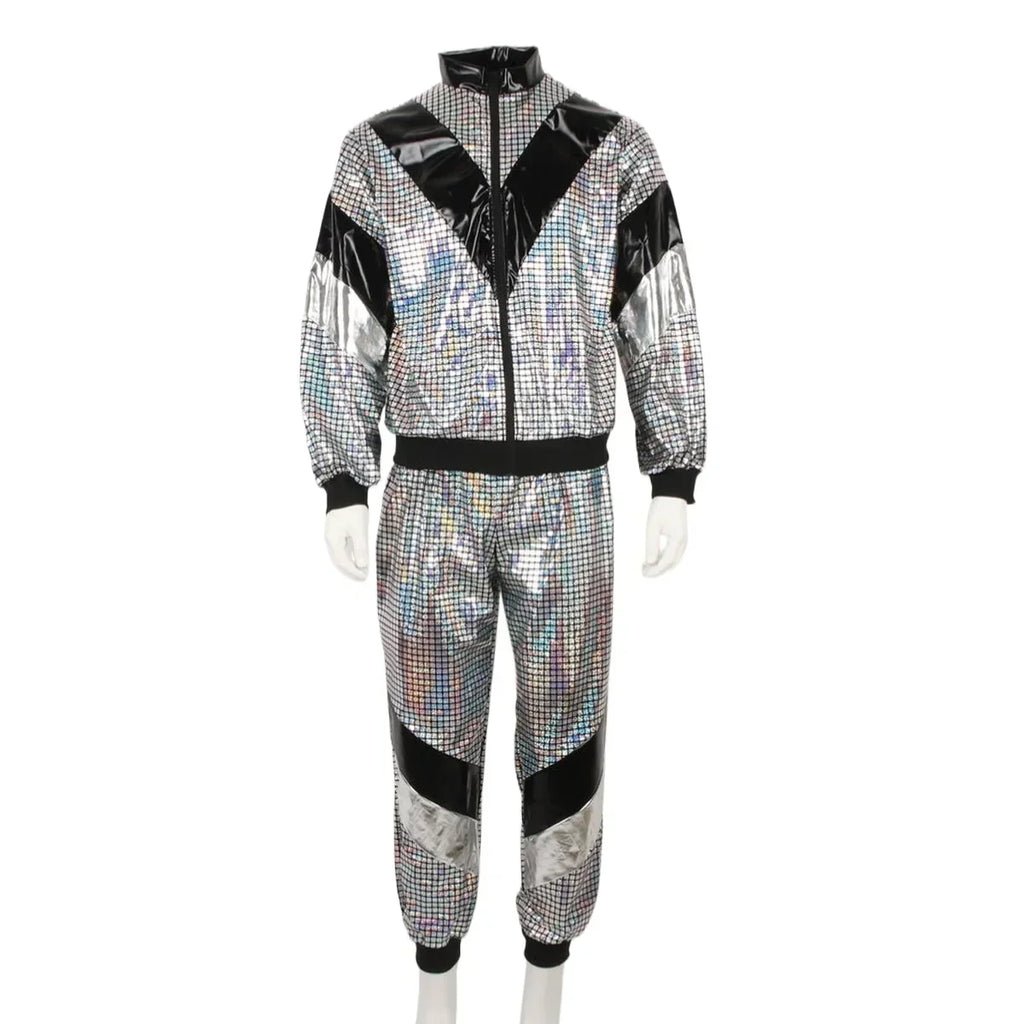 Adult 70s Hippie Disco Costume Vintage Hip Hop Men Women Halloween Party Outfits