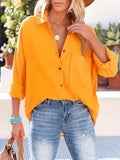 Women's Dropped Shoulder Bat Shirt Casual Long Sleeve Shirt
