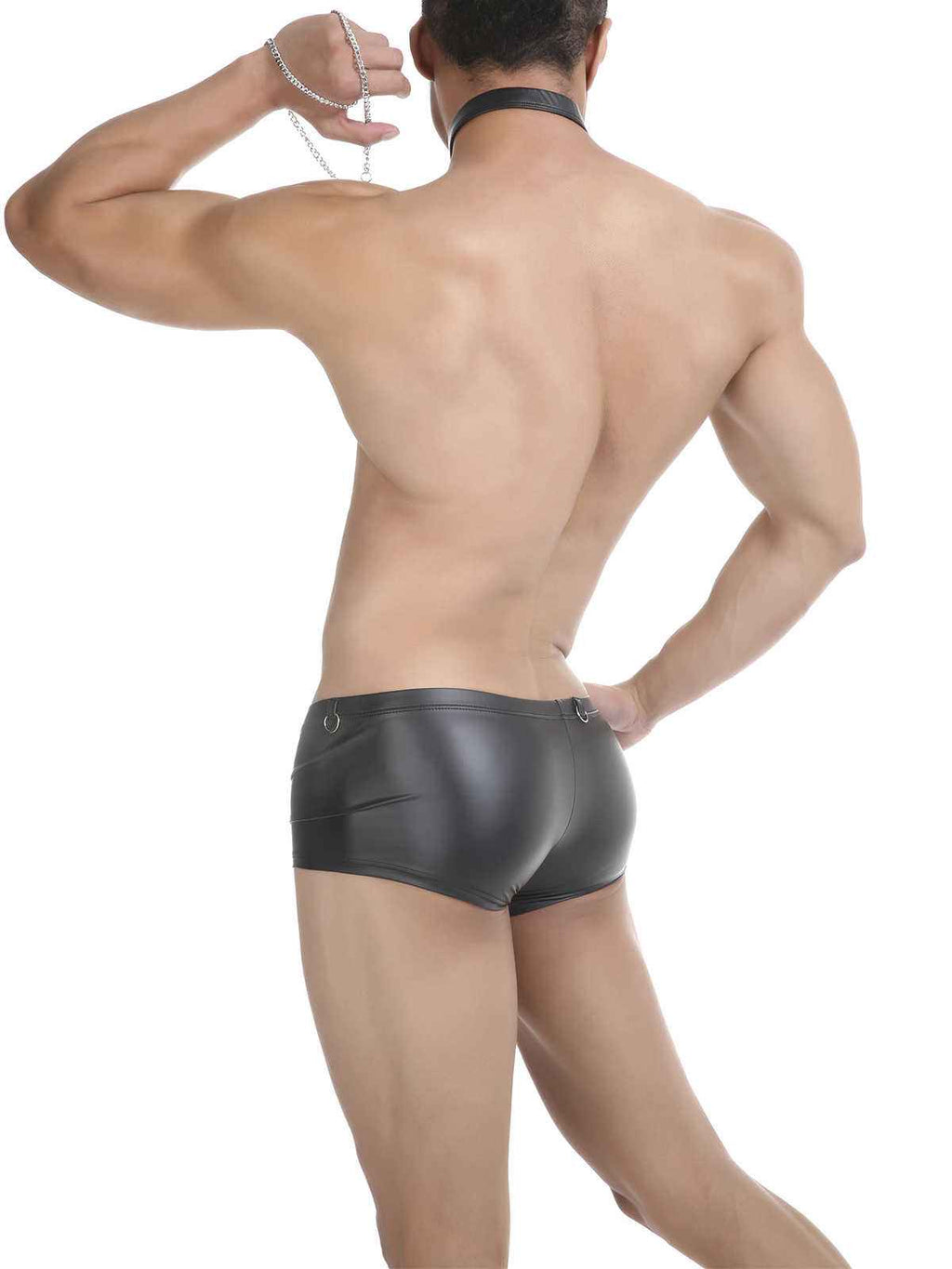 Silver Men's Underwear Tp R479g Bronzing Imitation Leather Boxers VS010PJ