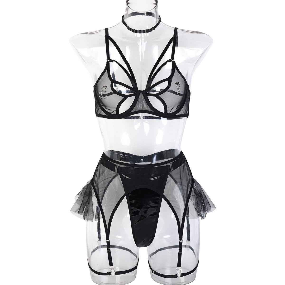 Bondage Lingerie Set  With Chest Ring