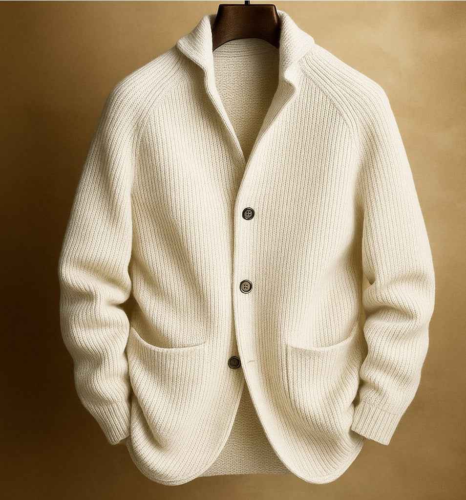 Men's Knitted Cardigan Fashion Casual Pocket Button Jacket Long Sleeve Top Clothing
