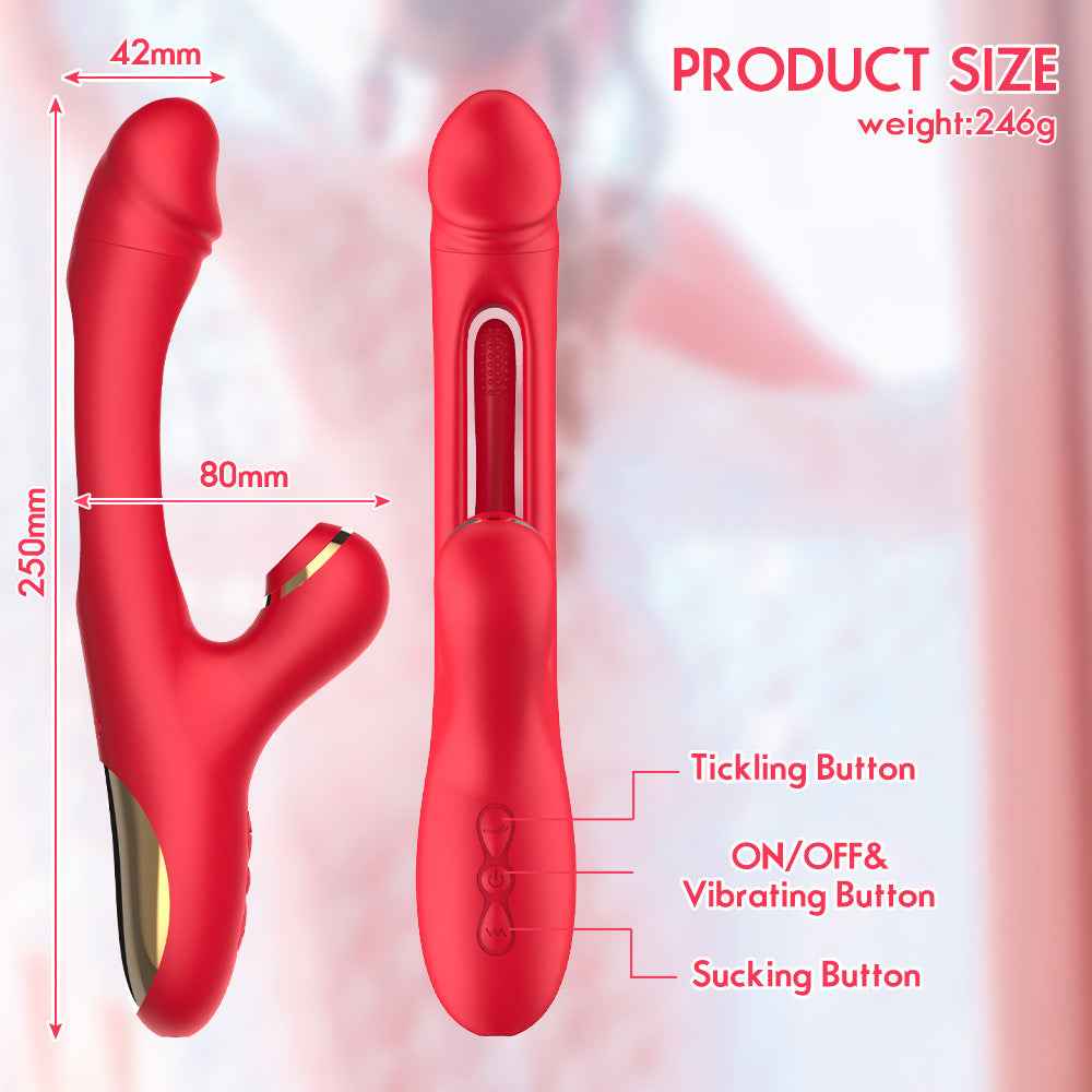 Rabbit Sexy Toys -LOVENOTE G Spot  Massager,Clitoral , Nipple Stimulation, 3 In 1 Sexy Toys With 14 Vibration & 7 Tongue Flapping modes