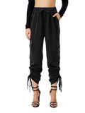Women's Satin Jogger High Waist Lounge Pant With Pockets
