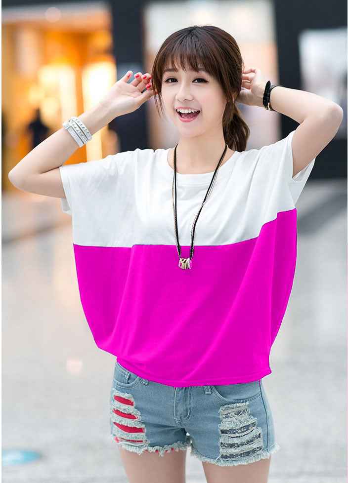 Loose-fitting Batwing Sleeve Shirt Women's Short Sleeve