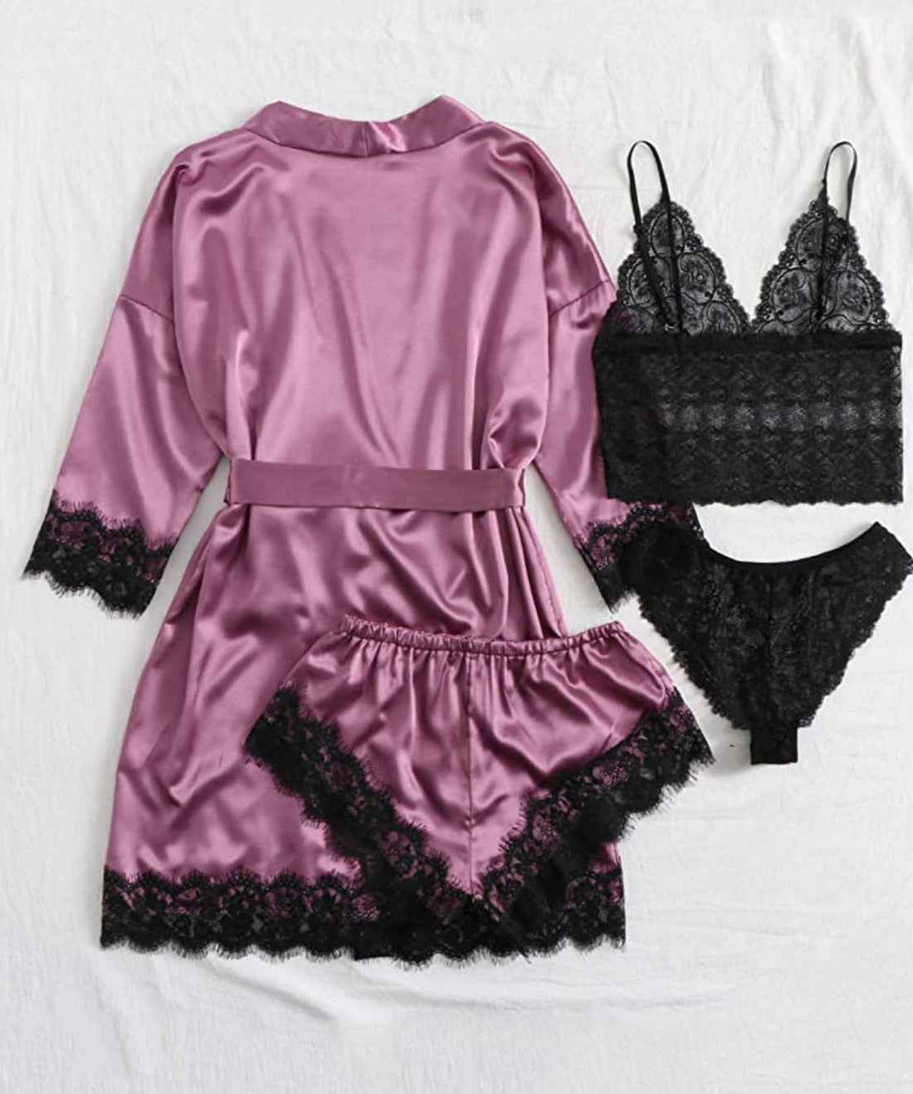 Ladies Pajamas Four-piece Set
