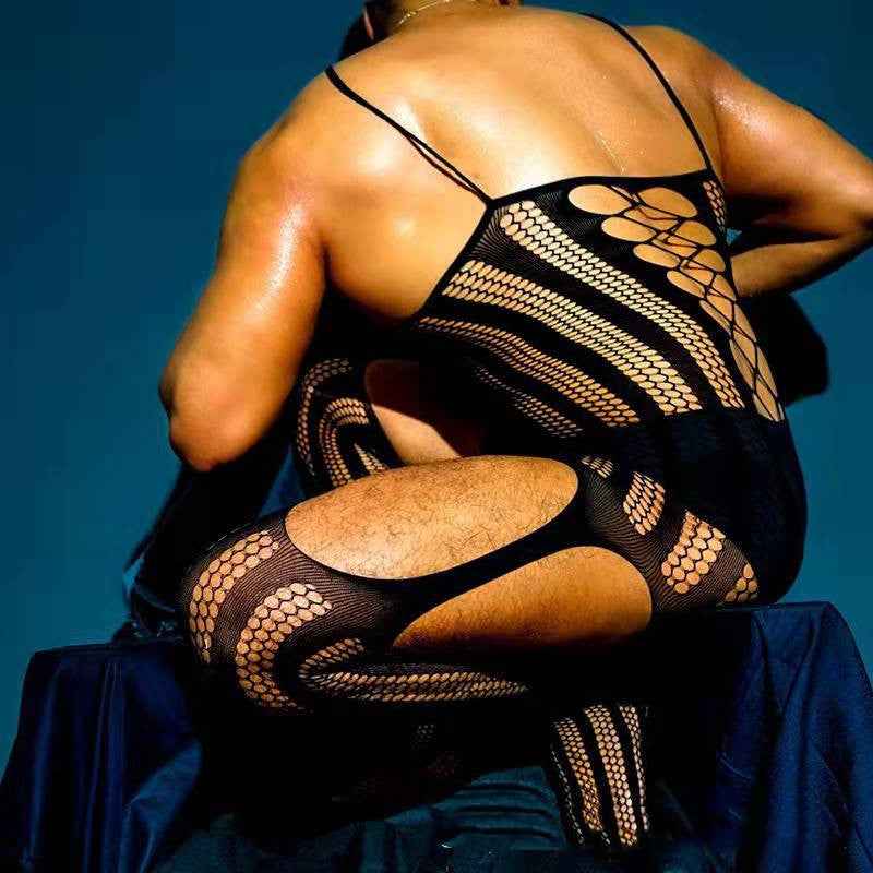 Men's Net Clothes One Piece Net Suspenders Large Stretch Hollow Out