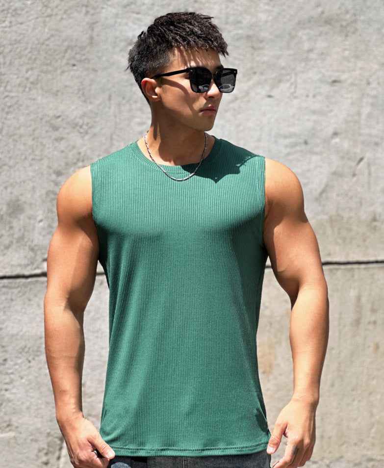 Workout Sleeveless Round Neck Quick-Dry, Breathable Muscle Shirt
