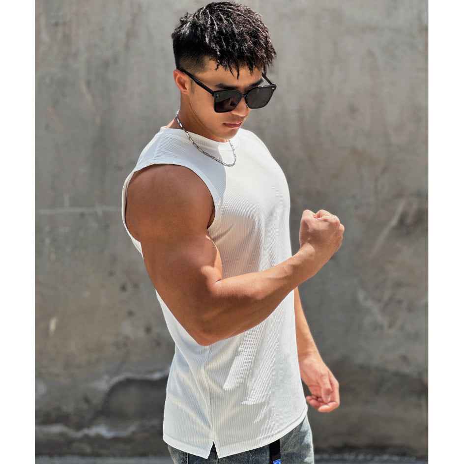 Workout Sleeveless Round Neck Quick-Dry, Breathable Muscle Shirt