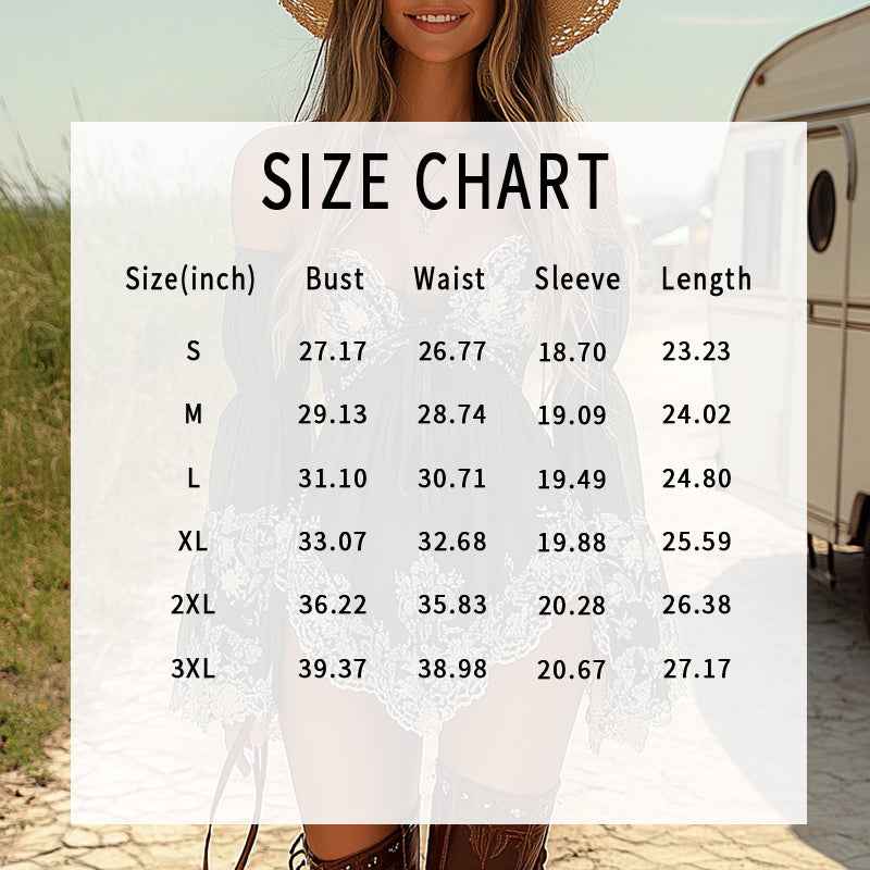 Women's Off-Shoulder Boho Mini Dress - Smocked Long Sleeve Party Beach Vacations Dress