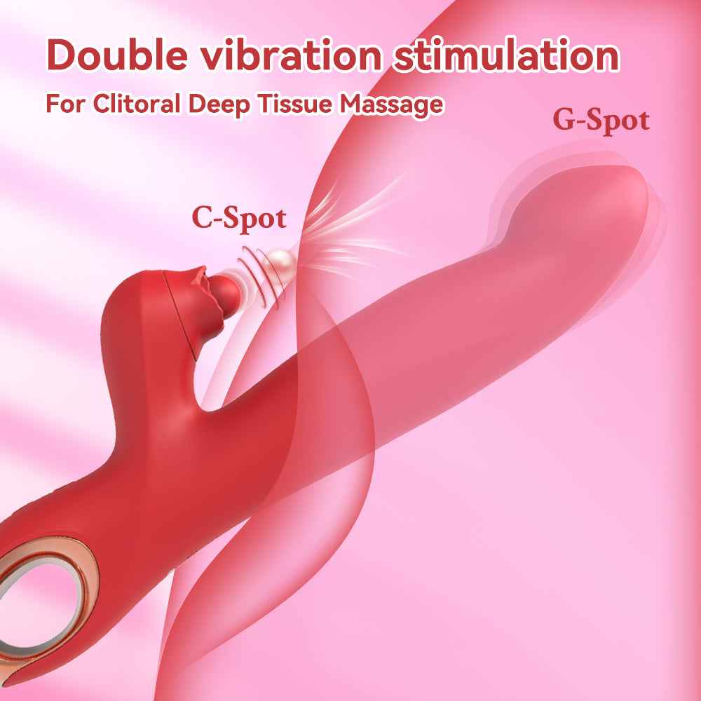 Double Vibration Stimulation For Clitoral Deep Tissue Massage - G Spot Vibrator With 10 Vibration 5 Swinging Modes,