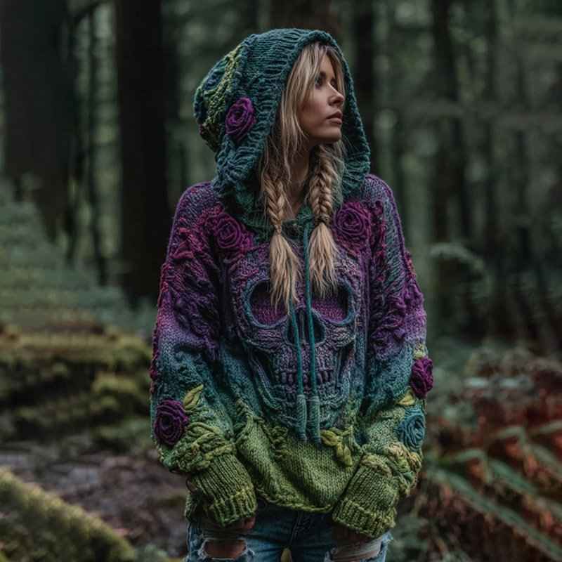 Relaxed-fit Hoodie Drop-shoulder Vintage Printed Sweatshirt
