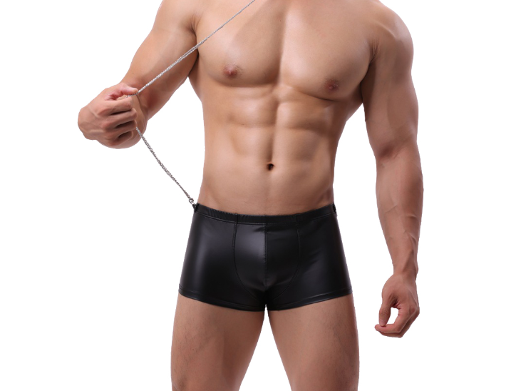 Silver Men's Underwear Tp R479g Bronzing Imitation Leather Boxers VS010PJ - Unapologetic angel LLC