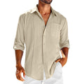 Casual  Long Sleeve Shirt With Pocket button up