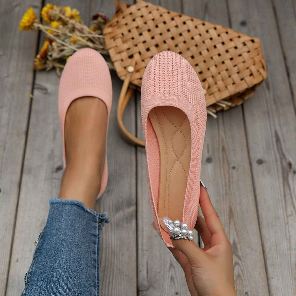 Round Toe Flats Comfortable Soft Slip On Mesh Shoes For Women
